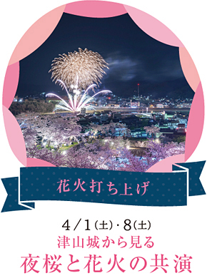 “夜桜と花火の共演