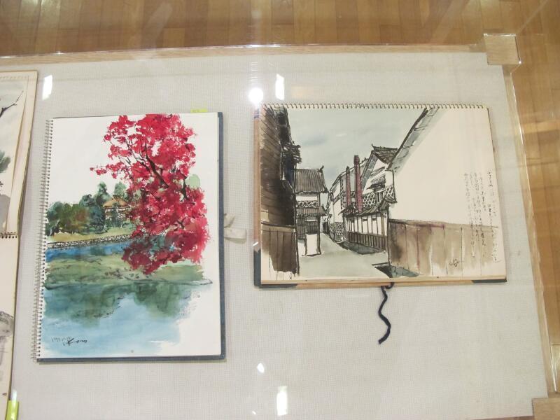 河野 磐「けいとう」水彩画　色紙 河野 磐「けいとう」水彩画色紙