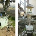 石燈籠と水鉢（上野田）