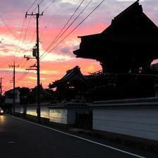 西寺町・小田中から見た夕焼け