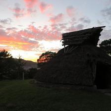 弥生住居跡から見た夕焼け（沼）