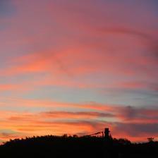 夕焼け空に感動する。