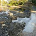 衆楽園の池底樋改修工事に伴う発掘調査