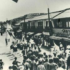 その昔の津山駅前付近の商店街など