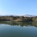 釈迦免池（奈義）から見た那岐連邦の雪景色