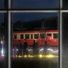 津山まなびの鉄道館のイルミネーション