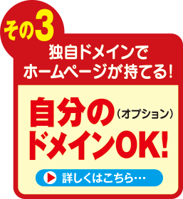 独自ドメインでホームページが持てる!